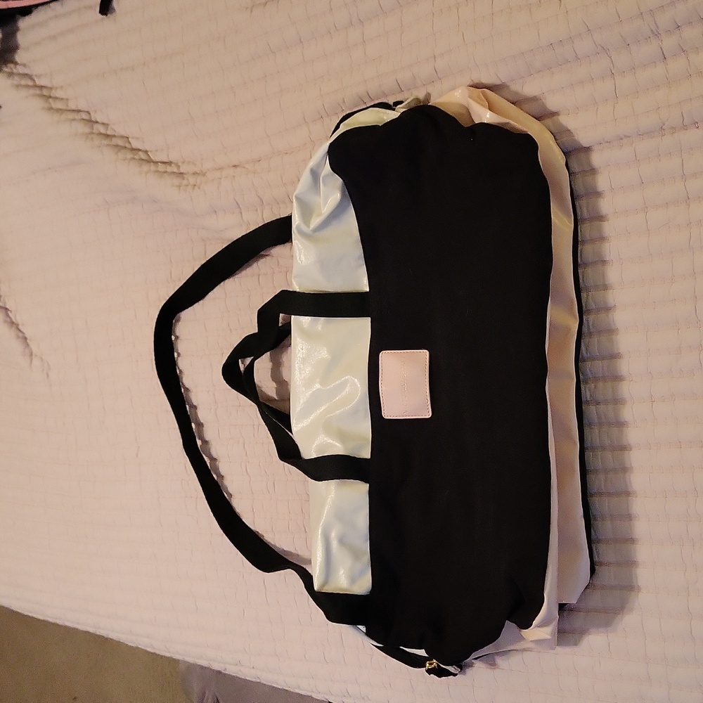 Victoria's Secret Black & Pink Duffel Bag